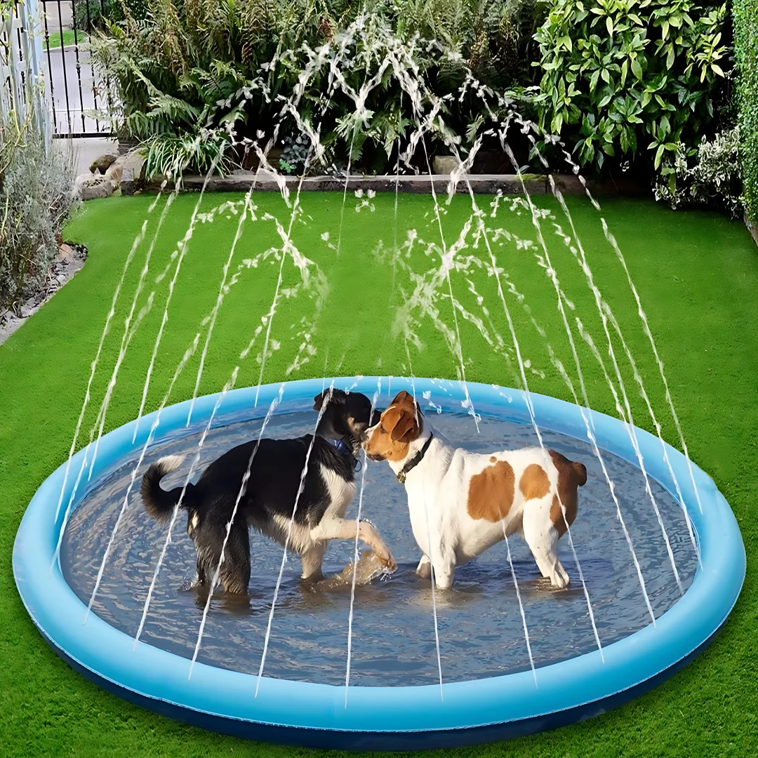 Piscina Inflable para Mascotas con Rociador