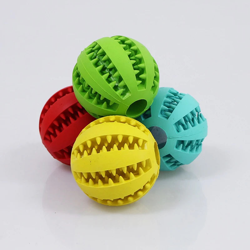 Pelota Interactiva para Mascotas - Juguete de Caucho Indestructible y Limpiador Dental